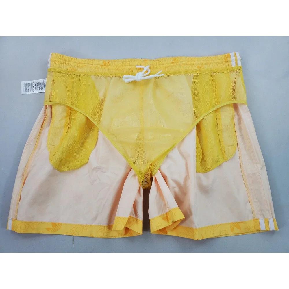 Adidas men swimwear shorts GJ5169 LINAOP 124782421 yellow pockets 2XL $45